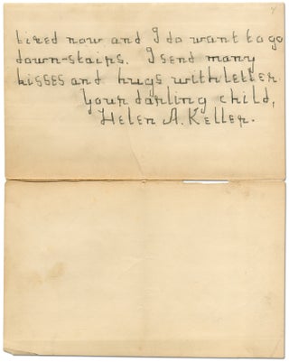 Four Page Autograph Letter Signed, written to Michael Anagnos when Keller was Seven Years Old