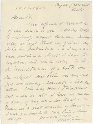 Autograph Letter Signed ("Saintsbury")
