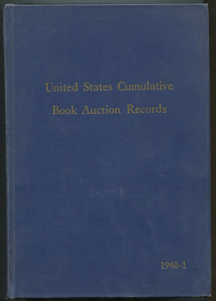 Item #400630 United States Cumulative Book Auction Records: Vol. I, 1940-41