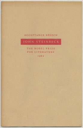 Item #400735 Speech Accepting the Nobel Prize for Literature. John STEINBECK