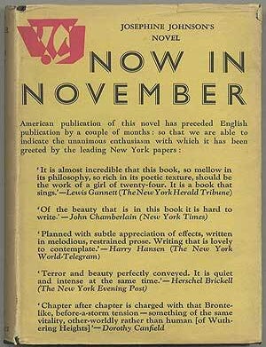 Now in November. Josephine JOHNSON.