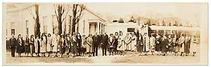 Item #401205 Panoramic Photograph of the Brooklyn Teacher's Association at a White House Reception April 9, 1934