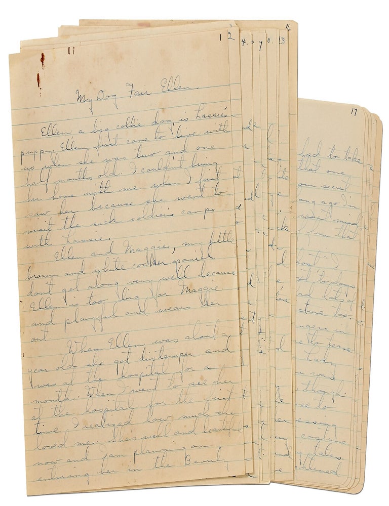Manuscript]: "My Dog Fair Ellen&quot. Margaret O'BRIEN.