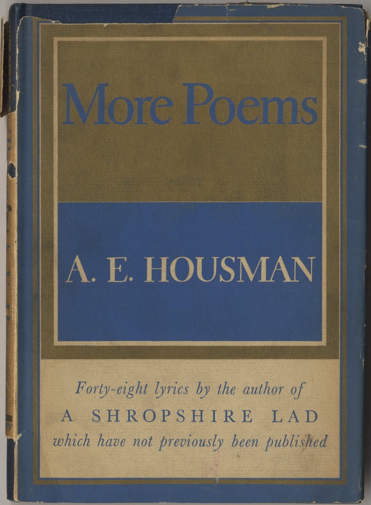 Item #401417 More Poems. A. E. HOUSMAN.