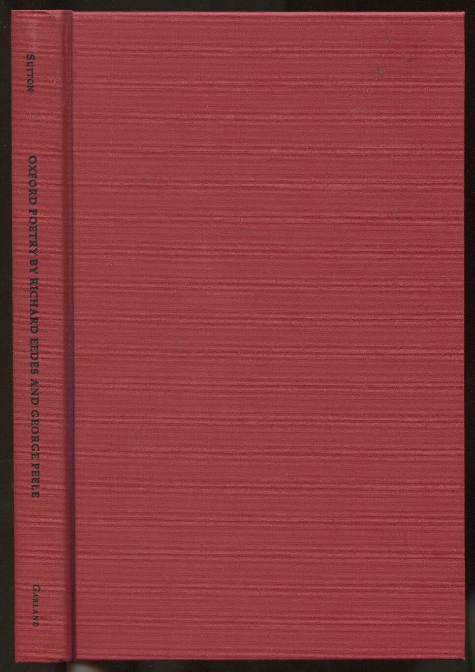 Oxford Poetry by Richard Eedes and George Peele | Dana F. SUTTON