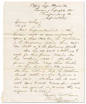 Item #402850 [Manuscript Circular Letter]: Early Freedmen's Bureau Manuscript Circular Letter