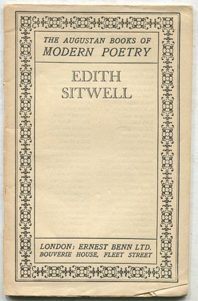 Item #404336 The Augustan Books of Modern Poetry: Edith Sitwell. Edith SITWELL