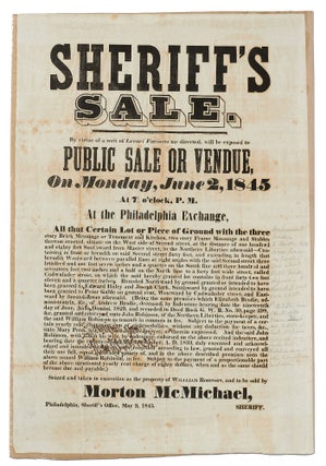 Item #404753 [Broadside]: Sheriff's Sale. By virtue of a writ of Levari Faciasto me directed,...