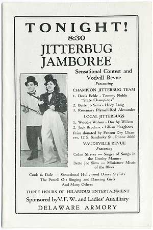 Item #405159 [Program]: Tonight! 8:30 Jitterbug Jamboree. Sensational Contest and Vodvill Revue... Delaware Armory