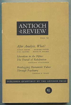 Item #405225 THE ANTIOCH REVIEW – Fall '62, Volume XXII, No. 3. Paul H. ROHMANN.