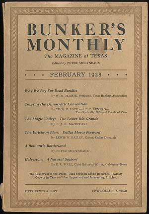 Item #405910 Bunker's Monthly. Volume 1, Number 2. February, 1928