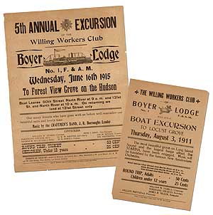 Item #406083 [Broadsides]: Two Broadsides Promoting Excursions of the Willing Workers Club