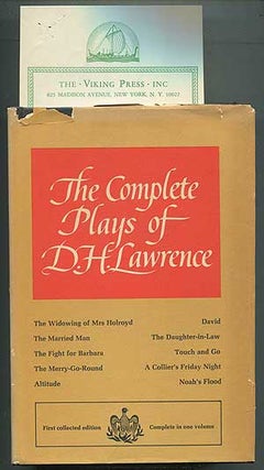 Item #409622 The Complete Plays of D.H. Lawrence. D. H. LAWRENCE