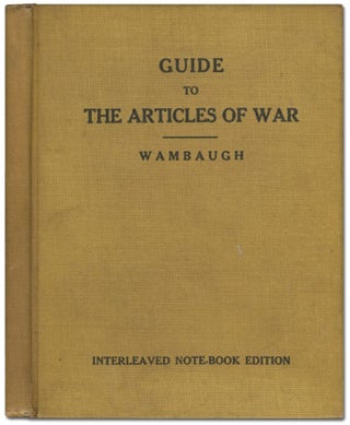Guide to the Articles of War Prepared for the Reserve Officers Training Corps of Harvard University