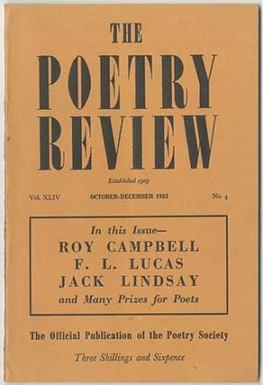 Item #409902 The Poetry Review - October-December 1953 (Volume XLIV, Number 4). Roy CAMPBELL, F....