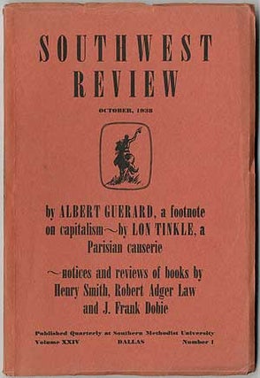 Item #409945 Southwest Review - October 1938 (Volume XXIV, Number 1). J. Frank DOBIE, Robert...