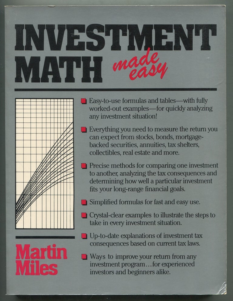 Item #410096 Investment Math Made Easy. Martin J. MILES.