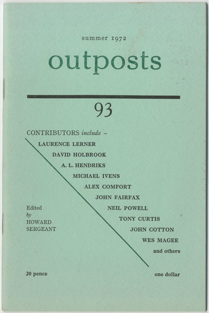 Item #410116 Outposts - Summer 1972, Number 92. David HOLBROOK, Wes Magee, John Cotton, Tony Curtis, John Fairfax, Michael Ivens, A. L. Hendriks, Howard SERGEANT.