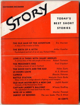 Item #410222 Story - November/December 1943 (Volume XXIII, Number 104). Eve MERRIAM, Malcolm...
