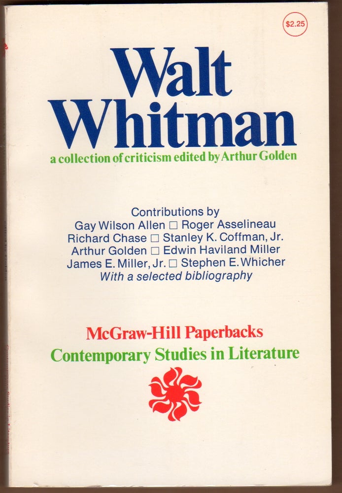 Item #411076 Walt Whitman: A Collection of Criticism. Arthur GOLDEN.