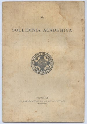 Item #411449 Ad Sollemnia Academica