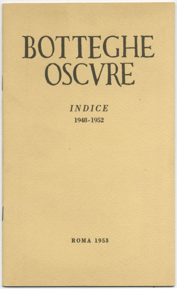 Item #411689 Botteghe Oscure Indice 1848-1952