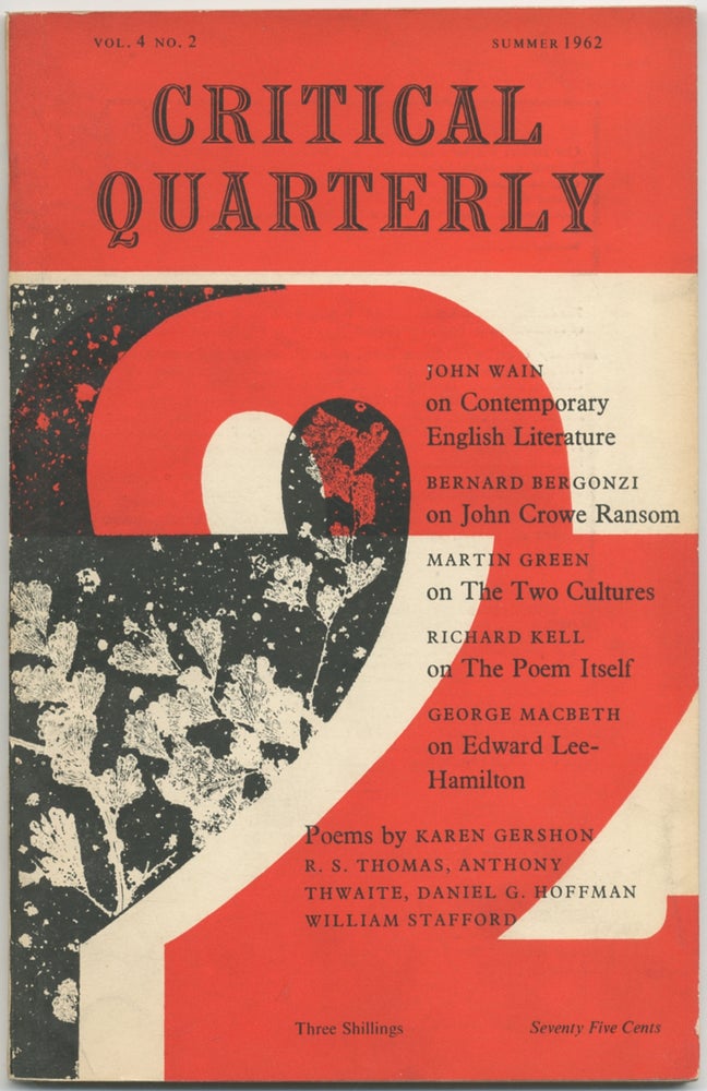 Item #411690 Critical Quarterly Vol. 4, No. 2, Summer 1962