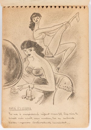 Risqué Hungarian Art Sketchbook. Circa 1950