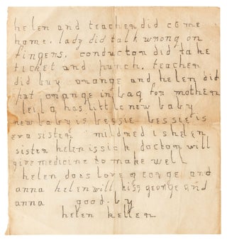 Autograph Letter Signed ("Helen Keller"), to her cousin Anna Turner and Anna's husband George [with]: A group of family photographs
