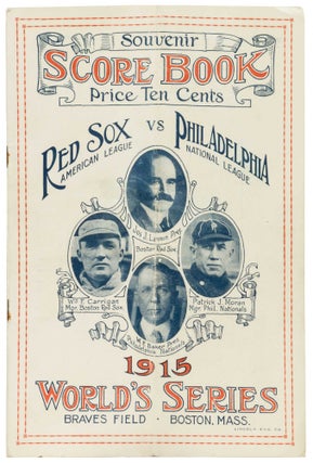 Item #412828 [Program]: Score Book. Red Sox vs Philadelphia. 1915 World's Series [Game Three]....