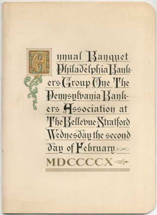 Item #412837 (Program) Annual Banquet Philadelphia Bankers Group One The Pennsylvania Bankers...
