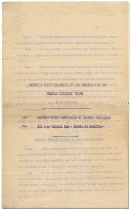 Item #412901 Specific Points Presented by the Committee of the Colored Citizens' Union. 1st....