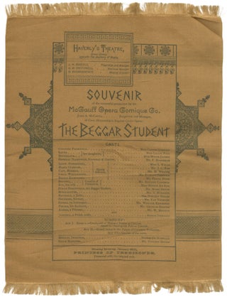 Item #412937 [Broadside Program on Silk]: Souvenir of the successful production by the McCaull...