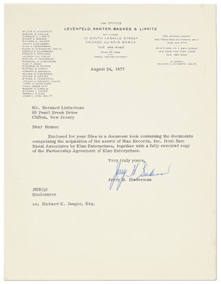 Contract, Partnership Agreement, and Related Correspondence for the Sale of Stax Records to Elan Enterprises
