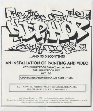 Item #413166 [Handbill or Small Flyer]: The Rise of the Hip Hop Civilization and its Discontents....