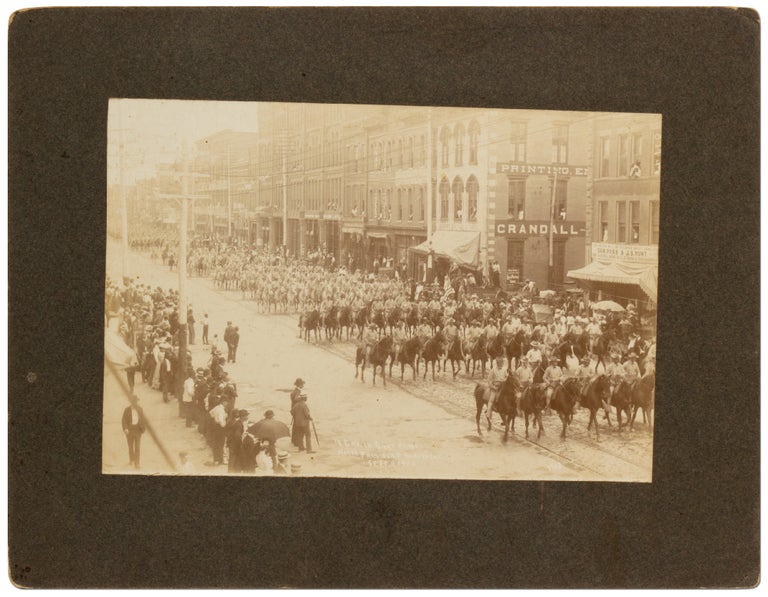 Item #413442 [Photograph]: 7th Cavalry in Chattanooga Honoring President Theodore Roosevelt. September 8, 1902. Theodore ROOSEVELT.