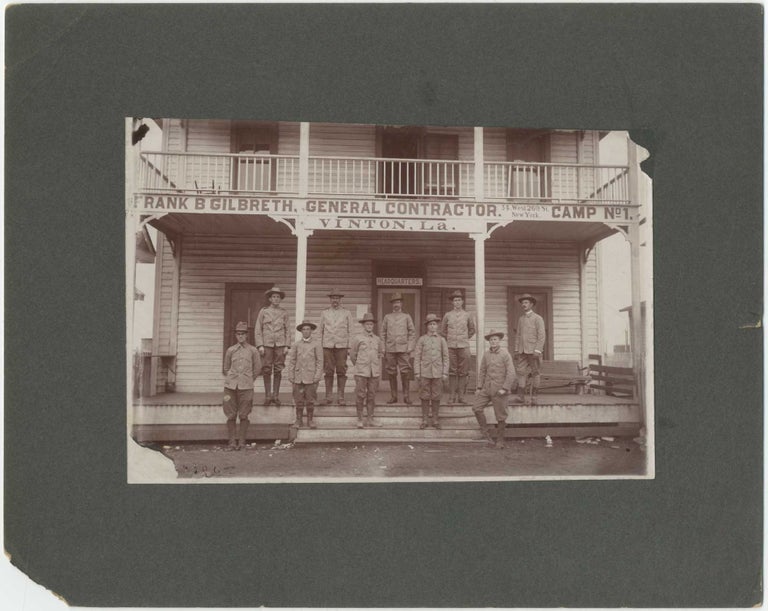Item #413443 [Photograph]: Soldiers in Vinton, Louisiana. Circa 1900. Frank B. GILBRETH.