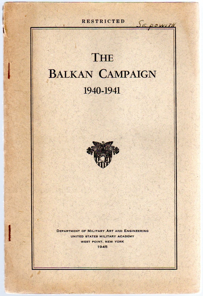 Item #413445 The Balkan Campaign 1940 - 1941