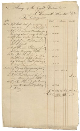 Item #413460 Manuscript Account of Provisions Supplied to the Army of Count Rochambeau by...