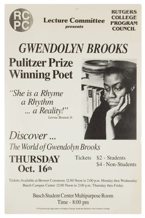 Item #413760 (Poster): Rutgers College Program Council. Lecture Committee Presents Gwendolyn...