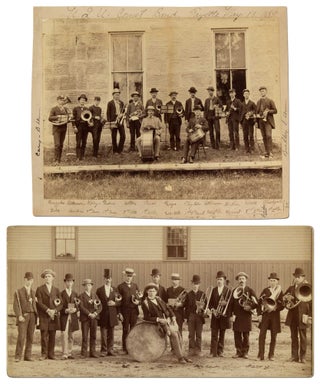 Item #413966 Two Photographs of the Upper Iowa University Cornet Band. 1889