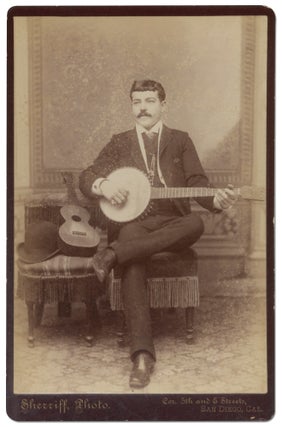 Item #413969 Cabinet Photograph of a San Diego Banjo Player