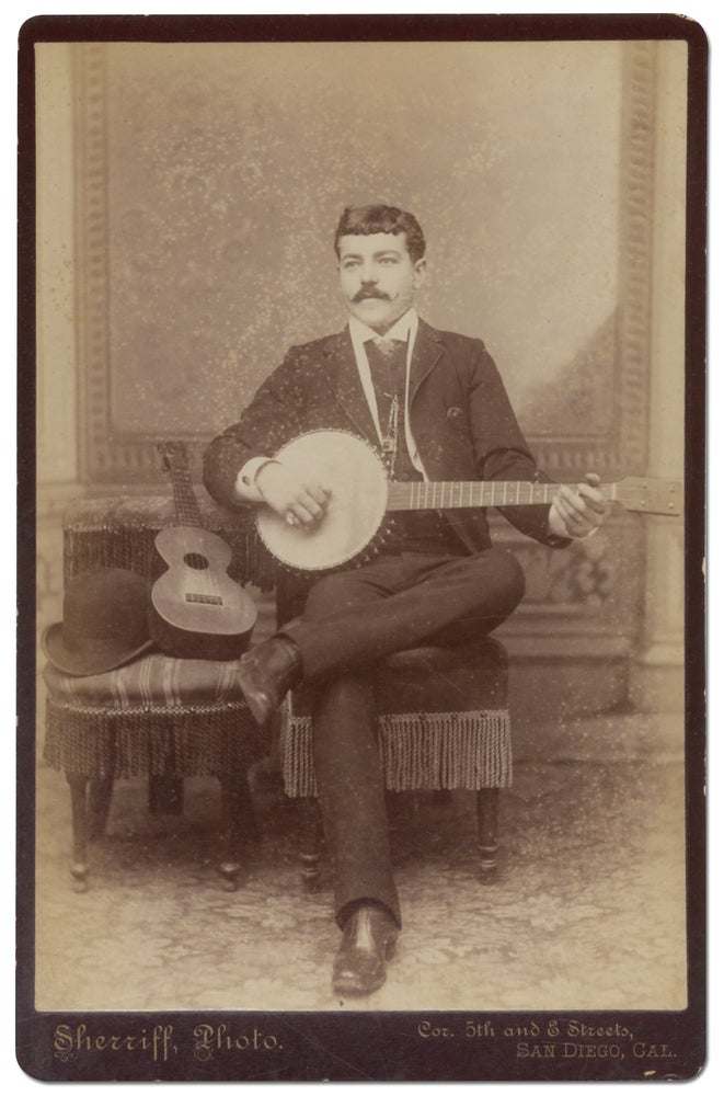 Item #413969 Cabinet Photograph of a San Diego Banjo Player