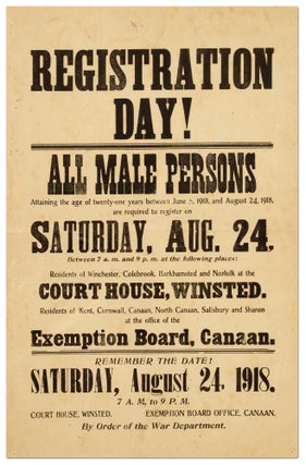 Item #413983 [Broadside]: Registration Day! All Male Persons Attaining the age of twenty-one...