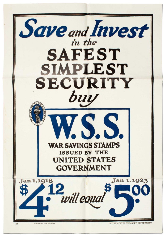 Item #413998 Save and Invest in the Safest Simplest Security Buy W.S.S. War Savings Stamps Issued by the Unites States Government