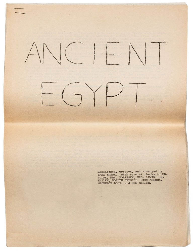 Ancient Egypt. Inez FRANK.
