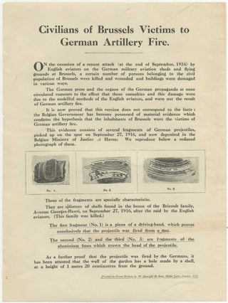 Item #414051 (Flyer): Civilians of Brussels Victims to German Artillery Fire
