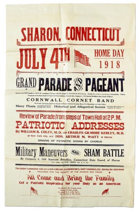 Item #414081 [Broadside]: Sharon, Connecticut. July 4th Home Day 1918 Grand Parade and Pageant......