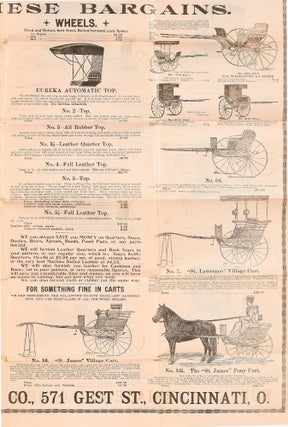 [Broadsheet]: Don't Miss These Bargains. Carriage Parts. Wheels. Eureka Carriage & Harness Co.