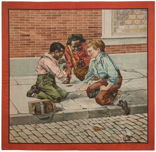Item #415232 [Broadside on cloth, supplied title]: Shoe Shine Boys Playing at Dice